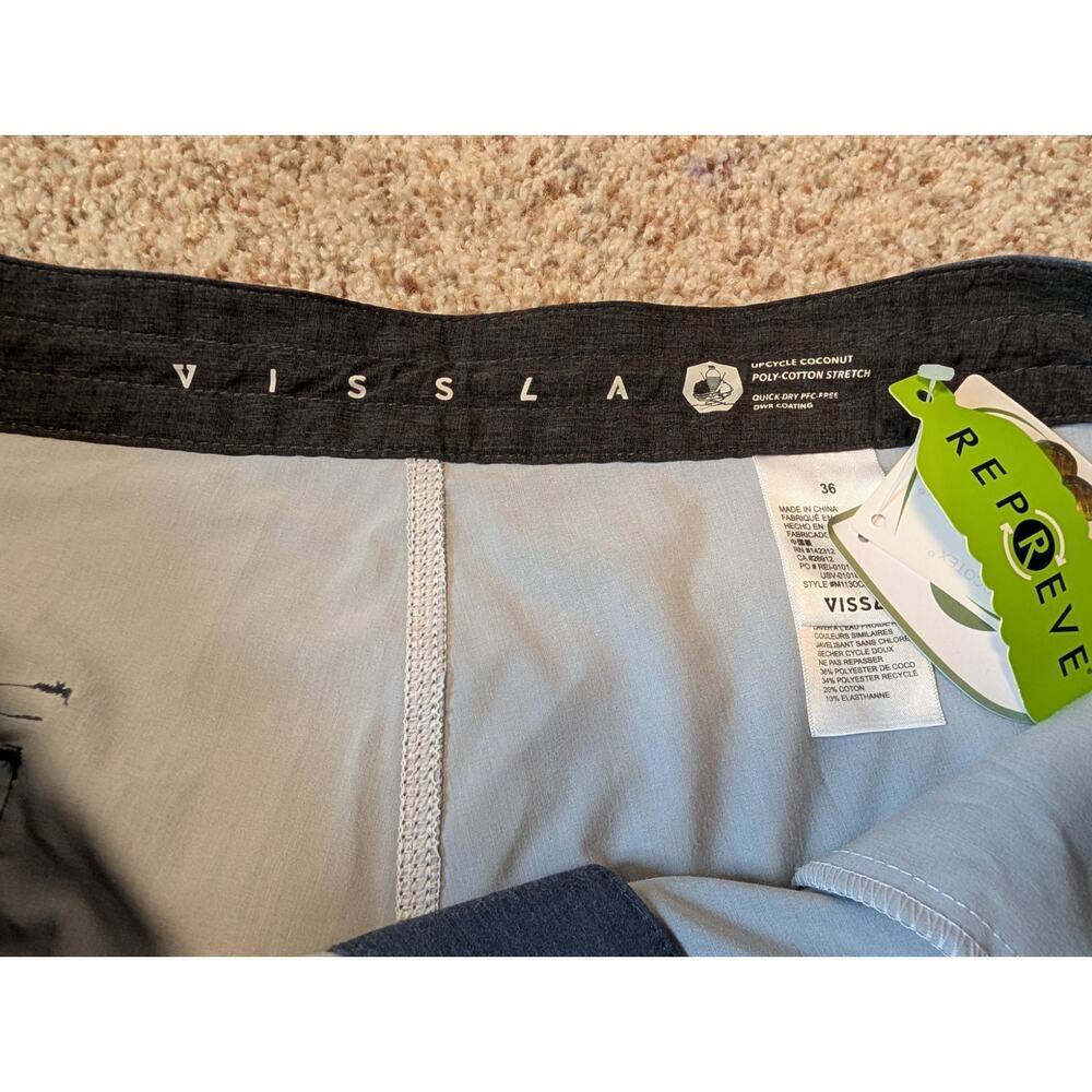 Vissla North Point Men Size 36 Blue Salmon Colorblock Board Shorts Swim Trunks - Picture 11 of 16